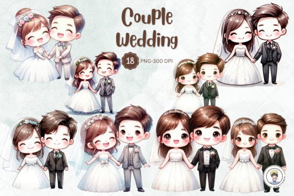 Cute Married Couple Wedding Love Clipart: A Designer's Toolkit