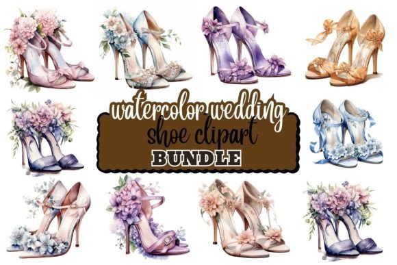 Elegant Touches: Using Watercolor Wedding Heels Clipart Creatively