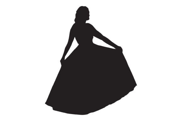 Elegant Wedding Bride Silhouette Vector Art for Designers