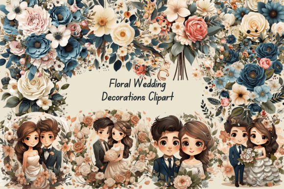 Floral Wedding Decorations Clipart for Creative Projects