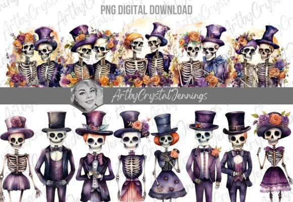 Halloween Wedding Skeleton Couple PNG: A Designer's Guide to Spooky Romance