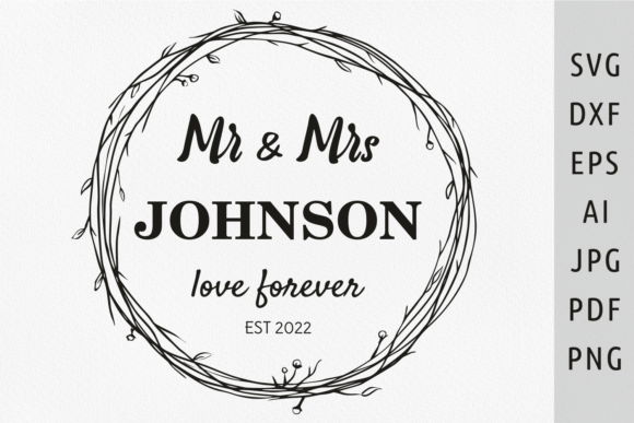 Mr and Mrs Svg Wedding Monogram Sign Svg
