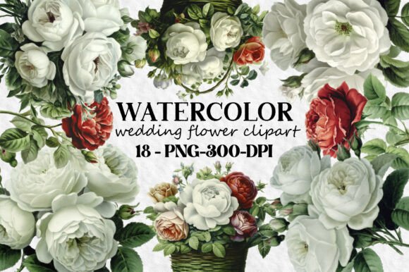 Soft Blooms for Modern Design: Watercolor Cute Wedding Flower Clipart