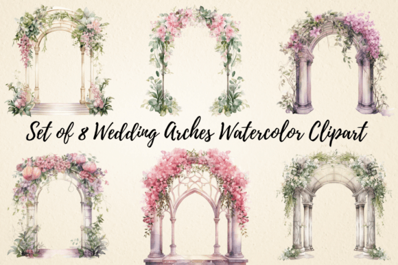 Wedding Arches Watercolor Clipart: A Designer's Asset