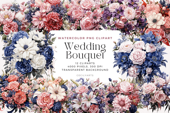 Wedding Bouquet Cliparts: Creative Assets for Designers