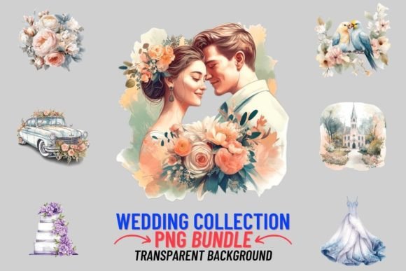 Wedding Collection 16 PNG Clipart Bundle: A Designer's Guide to Romantic Visuals