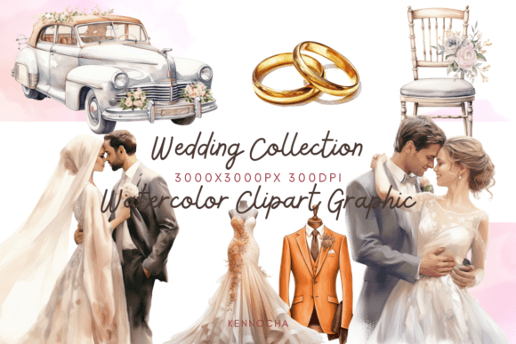 Wedding Collection Watercolor Clipart: Your Design Toolkit