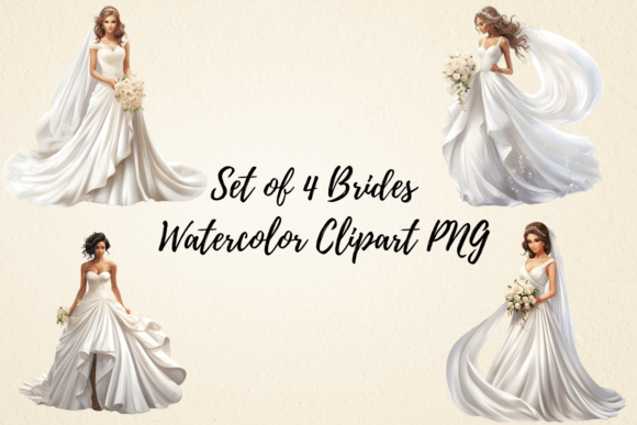 Wedding Day Brides Sublimation Clipart for Crafting Projects