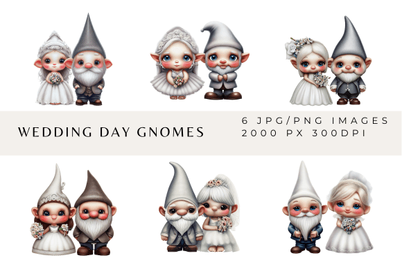 Wedding Gnomes: 6 Charming Designs for Your Projects