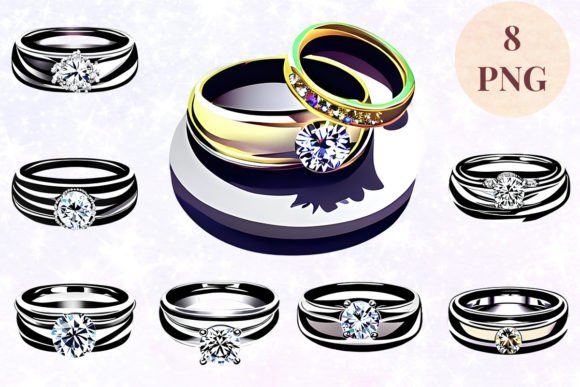 Wedding Ring 62 Clipart PNG: Design Assets for Modern Creators
