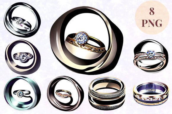 Wedding Ring 72 Clipart PNG: Elevate Your Designs with Digital Elegance